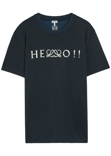 LOEWE-Printed cotton T-shirt