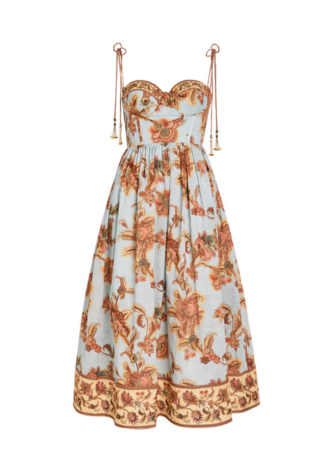 ZIMMERMANN-Aster corset cotton midi dress