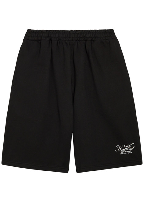 KIDWEST-Script logo-print cotton shorts