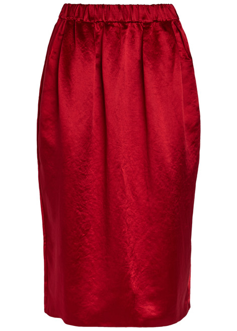 MARIA MCMANUS-Satin midi tulip skirt