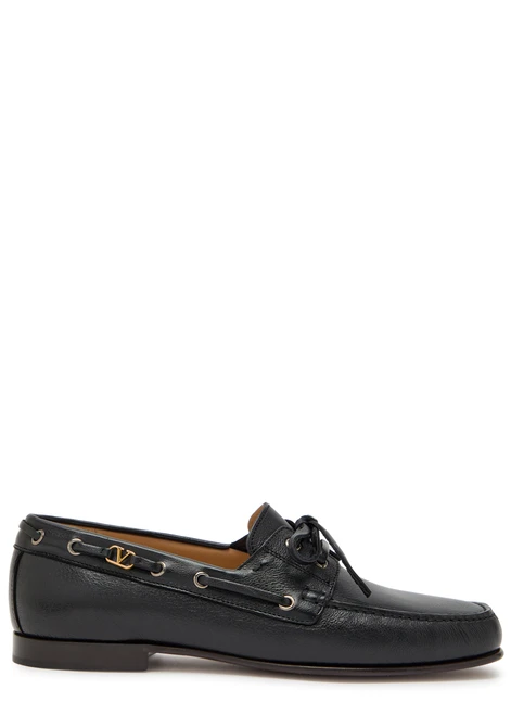VALENTINO GARAVANI-Palm Avenue grained leather loafers
