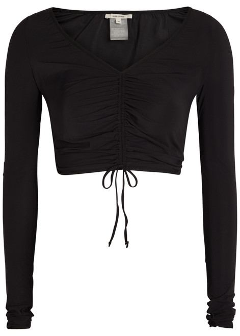 NENSI DOJAKA-Ruched stretch-jersey crop top