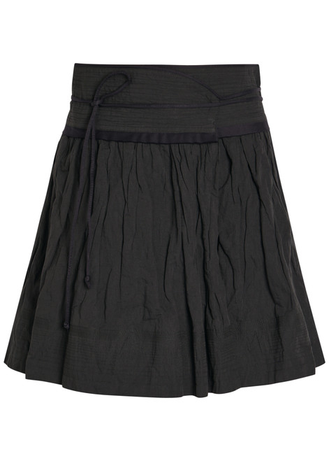 LEMAIRE-Crinkled cotton-blend mini wrap skirt