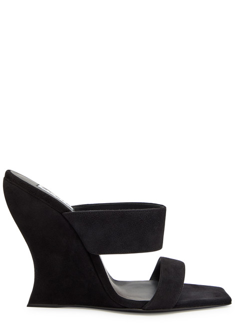 ALAÏA-Wave 110 suede wedge mules