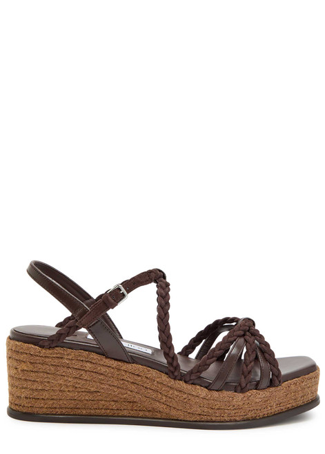 JIMMY CHOO-Nyra 60 braided leather espadrille sandals 