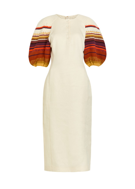 GABRIELA HEARST-Nomo striped-knit linen midi dress