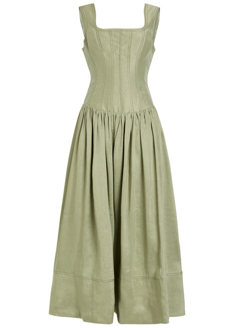 AJE-Spirelle linen-blend midi dress