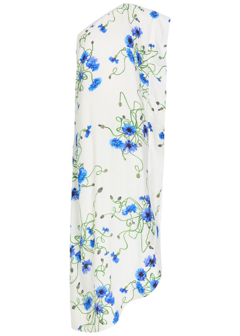 STELLA MCCARTNEY-Asymmetric floral-print satin maxi dress