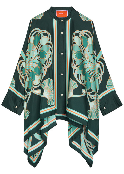LA DOUBLE J-Printed silk-twill shirtguillians easter egg