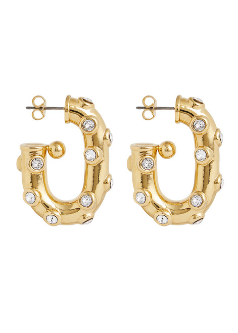 RABANNE-XL Link crystal-embellished hoop earrings
