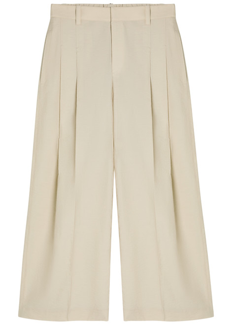 BRUNELLO CUCINELLI-Crinkled cotton-blend trousers