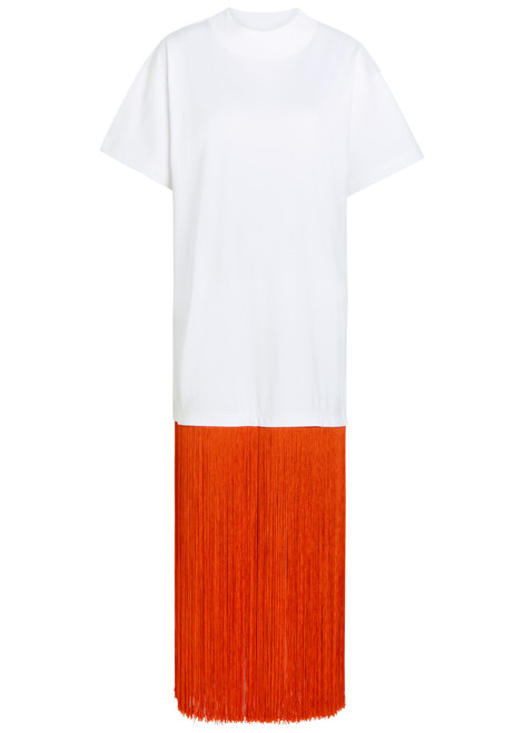 ALAÏA-Fringed cotton T-shirt