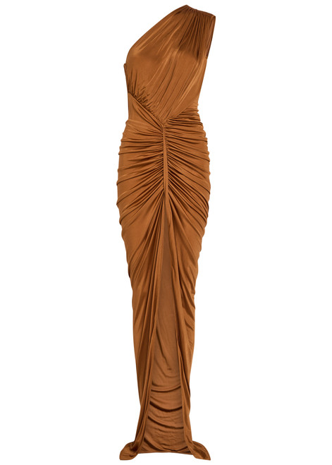 RICK OWENS LILIES-Avra gathered one-shoulder jersey gown