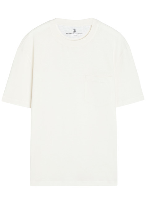 BRUNELLO CUCINELLI-Linen and cotton-blend T-shirt