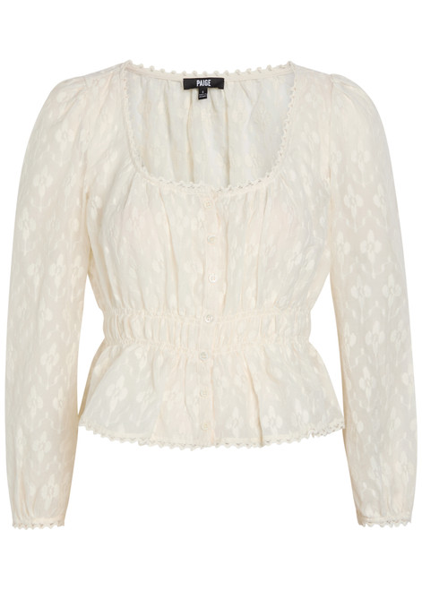PAIGE-Jay embroidered cotton and silk-blend blouse