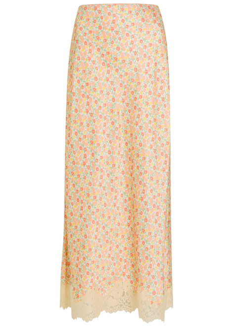 RIXO-Matilde floral-print satin midi skirt
