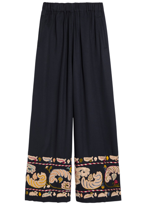 BODE-Feather Runner embroidered cotton-blend trousers 