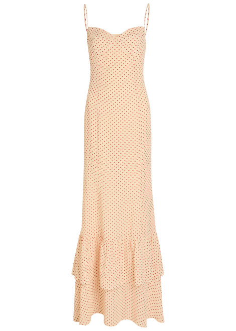 REFORMATION-Fallon polka dot chiffon maxi dress