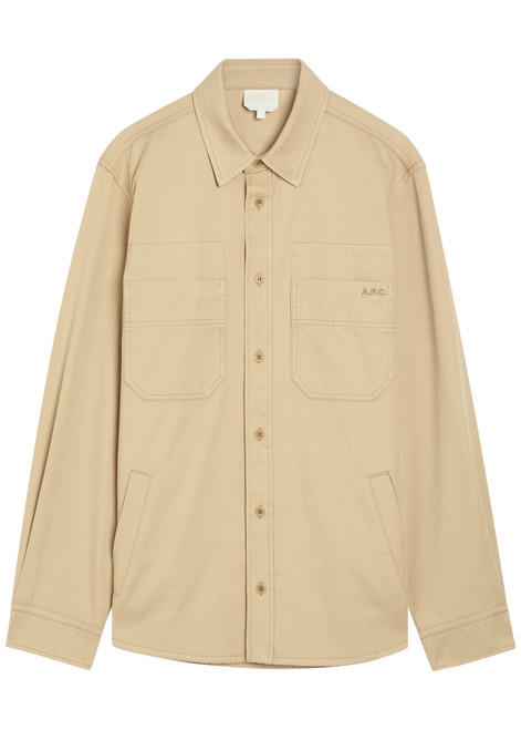 A.P.C.-Logo-embroidered cotton overshirt