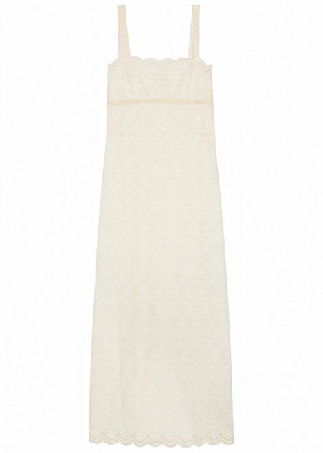 SOLAQUA-Mila embroidered cotton midi dress