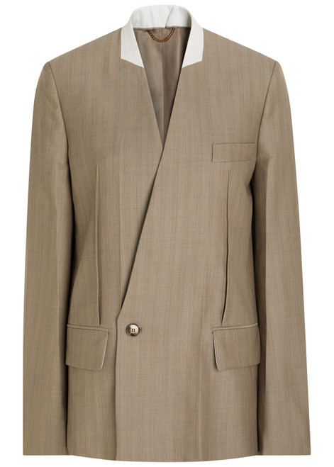 VICTORIA BECKHAM-Folded-collar double-breasted wool jacket