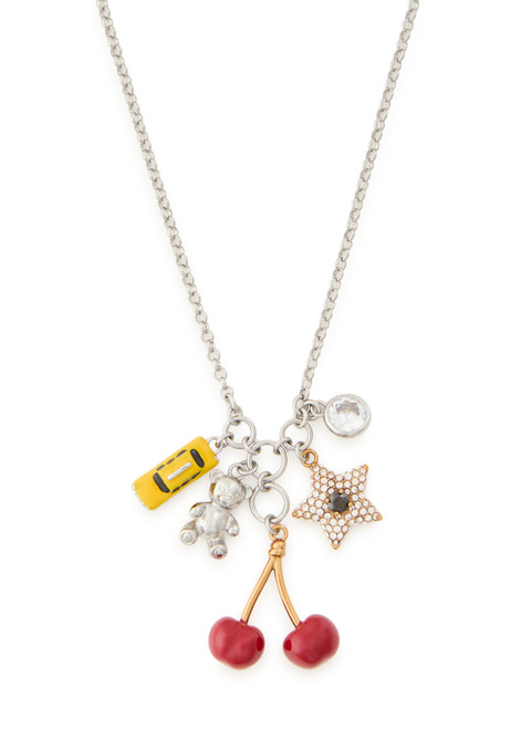 MARC JACOBS-The Trinket Charm Cluster plated brass necklace