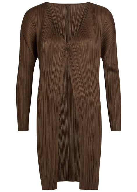 PLEATS PLEASE ISSEY MIYAKE-Pleated woven coat