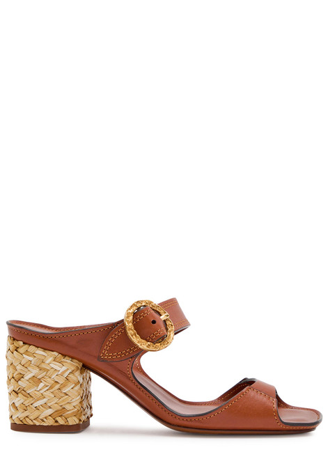 ZIMMERMANN-Solena 65 leather and raffia mules 