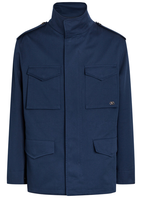 VALENTINO GARAVANI-Funnel-neck twill coat