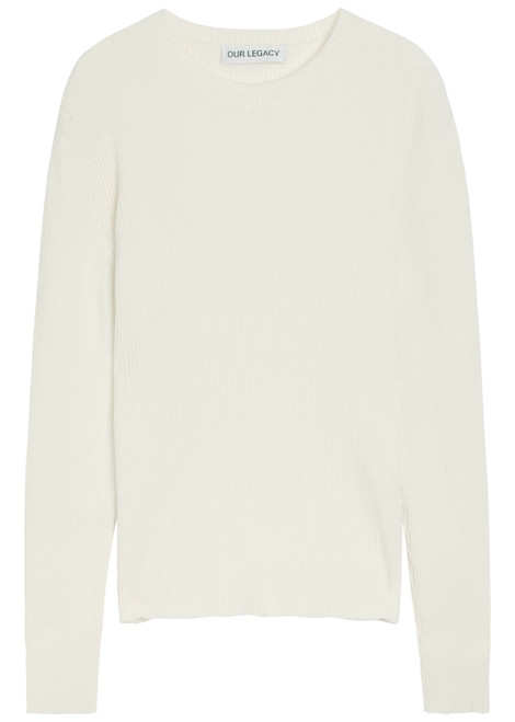 OUR LEGACY-Compact rib-knit silk top