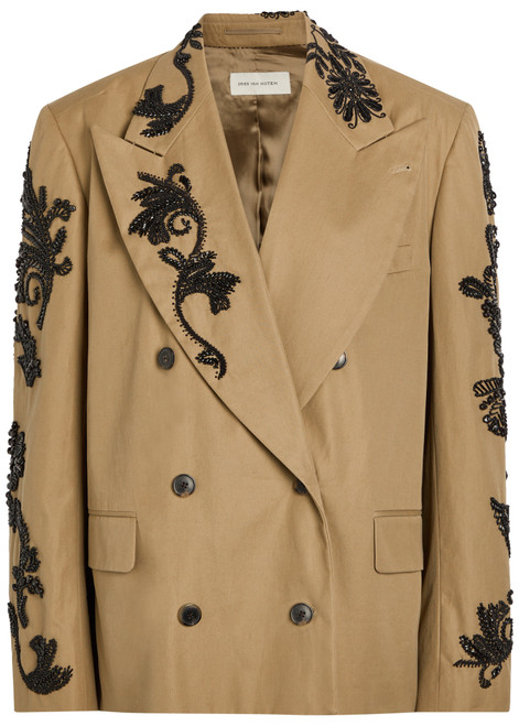 DRIES VAN NOTEN-Bosea bead-embellished cotton-twill blazer