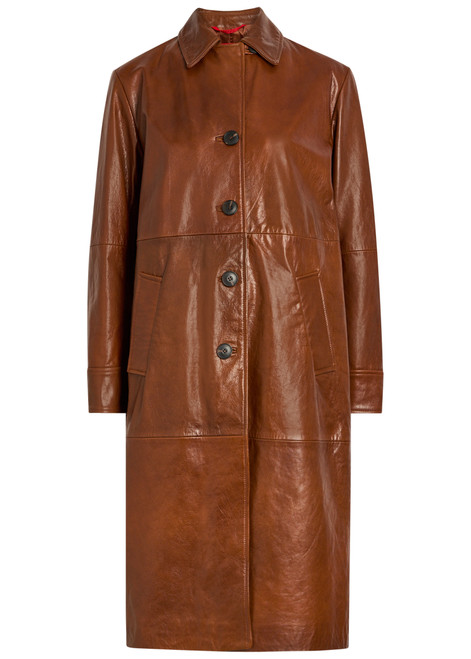 MAX&CO-Leather trench coat