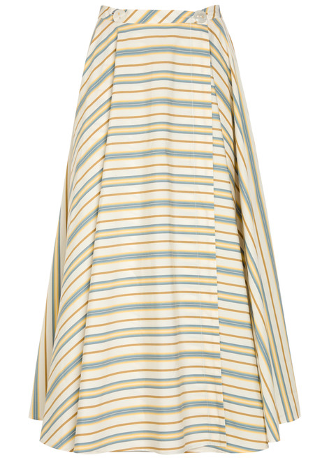 THIERRY COLSON-Audrey striped cotton midi wrap skirt