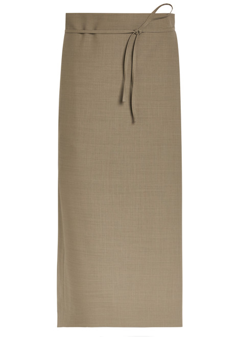 CALVIN KLEIN-Hallie wool midi wrap skirt