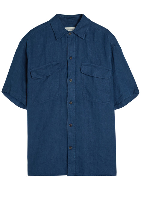 OLIVER SPENCER-Patch pocket linen shirt
