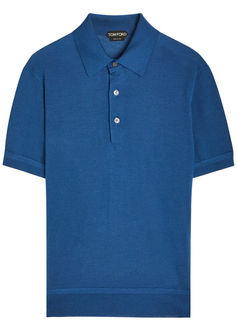 TOM FORD-Gauge cashmere and silk-blend polo shirt