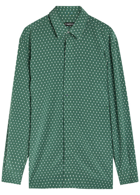 TOM FORD-Diamond-print silk shirt