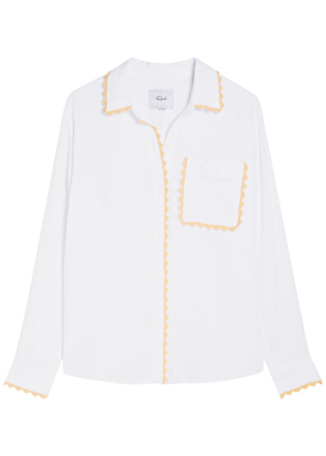 RAILS-Saya embroidered linen-blend shirt
