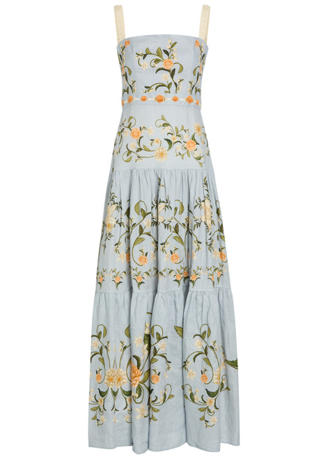 AGUA BY AGUA BENDITA-Lima Valle floral-print linen maxi dress