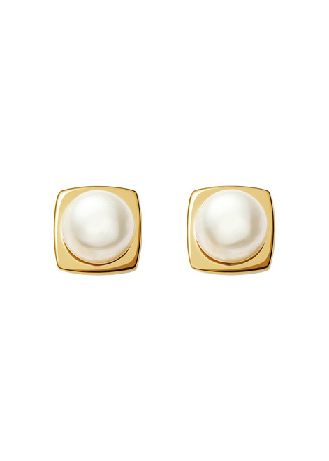 MISSOMA-Pearl square 18kt gold-plated stud earrings