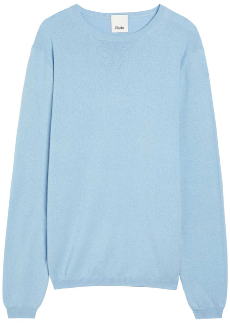 ALLUDE-Elbow patch cotton and cashmere-blend jumper 