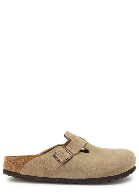 BIRKENSTOCK-Boston brushed suede sliders