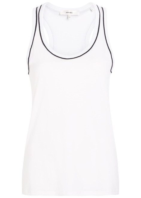 FRAME-The Ringer pipe-trim cotton tank top