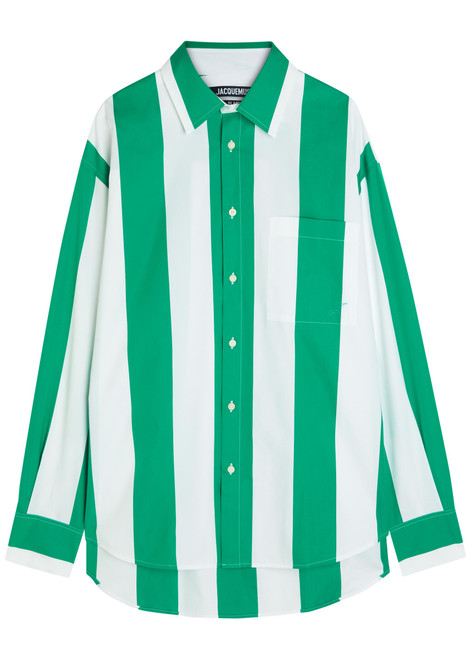 JACQUEMUS-La Chemise Camargue striped cotton-poplin shirt