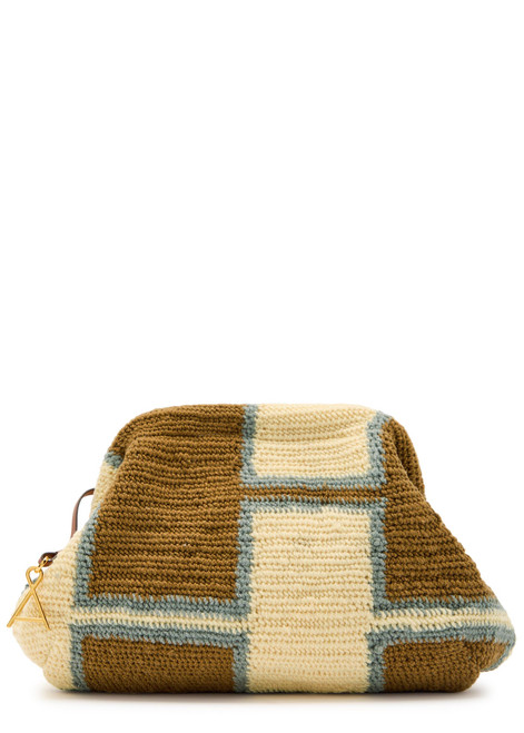 AMONG EQUALS-Bilum patterned wool-blend clutch