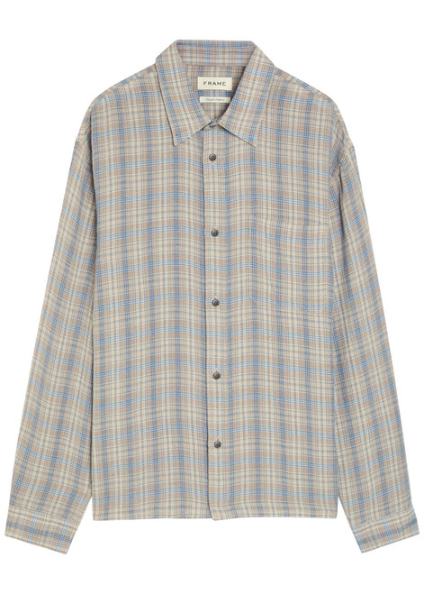 FRAME-Plaid woven shirt