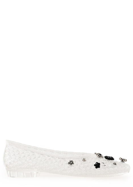 HEAVENLY JELLY-Embellished jelly ballet flats