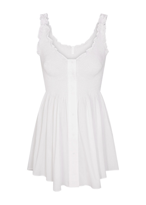 SKIMS-Smocked poplin mini dress