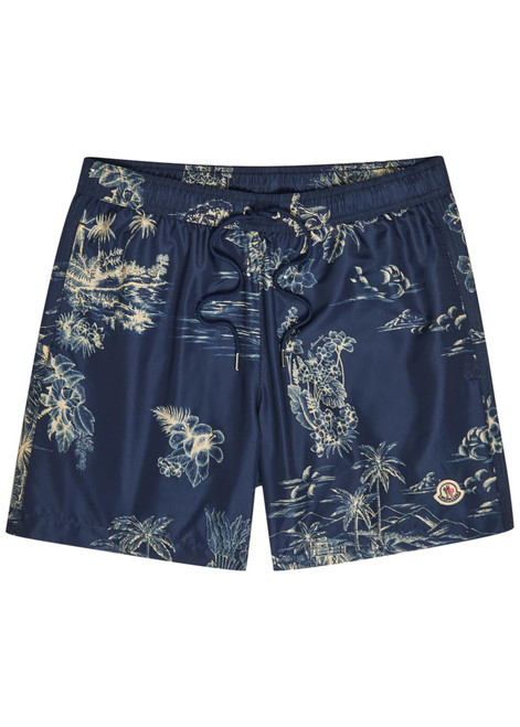 MONCLER-Floral-print nylon swim shorts