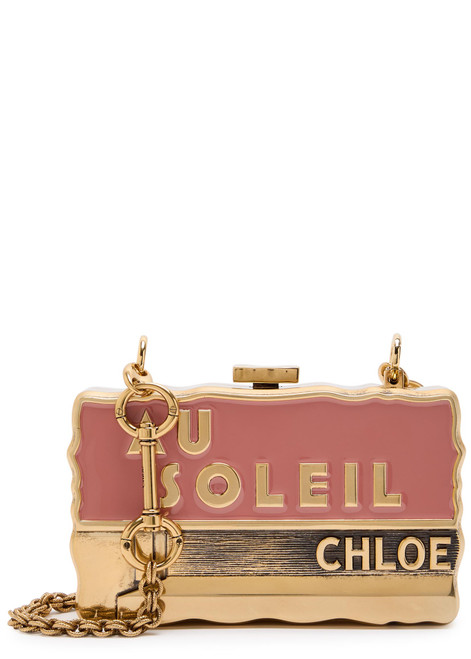 CHLOE-Soleil Minaudière postcard brass clutch